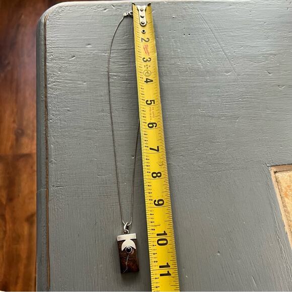 925 Sterling Silver & Stone Pendant Necklace - Picture 6 of 8